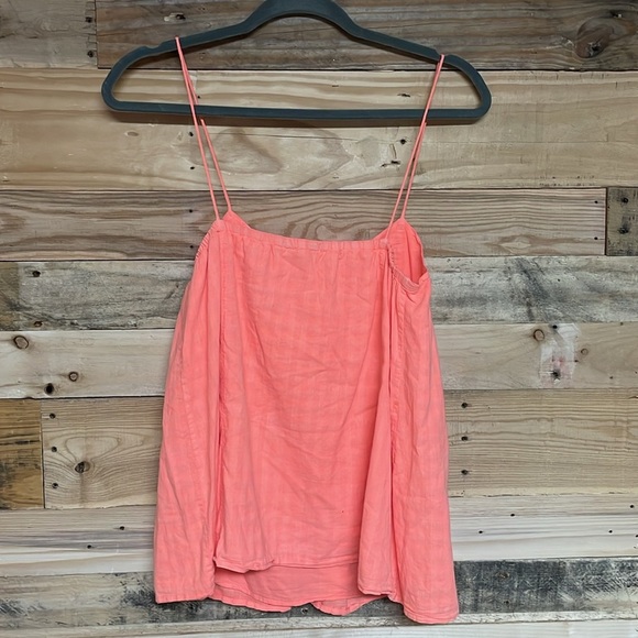 J. Crew size 00 Coral Color Lightweight Spaghetti Strap 100% Cotton Blouse - Picture 6 of 6